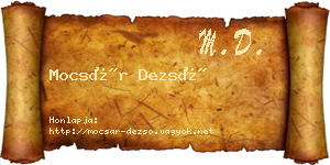 Mocsár Dezső névjegykártya