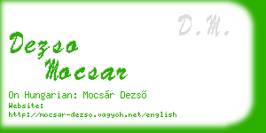 dezso mocsar business card