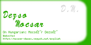 dezso mocsar business card